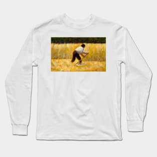 The Mower by Georges-Pierre Seurat Long Sleeve T-Shirt